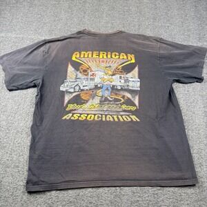 Vintage Trucker Shirt Mens 2XL American Rat Rig Association Driver Distressed